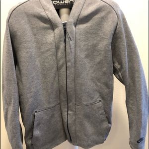 Grey/Navy zip up cardigan sweatshirt. Size XL